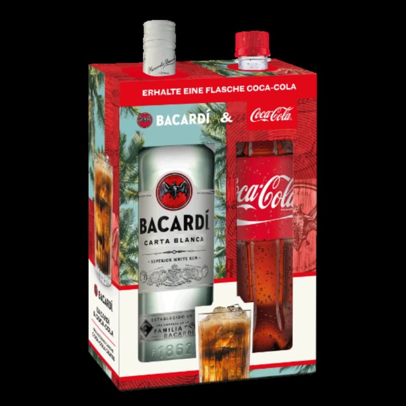 Bacardi Carta Blanca 37,5% 0,7l+ Coke Promo 0,85l 